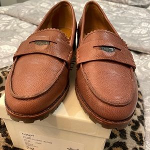 Coach Palmer Leather Loafers Saddle Color 7M